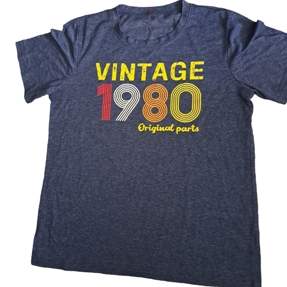 1980 VINTAGE Original parts Funny novelty graphic TEE short sleeve Tshirt  LG - Picture 1 of 4